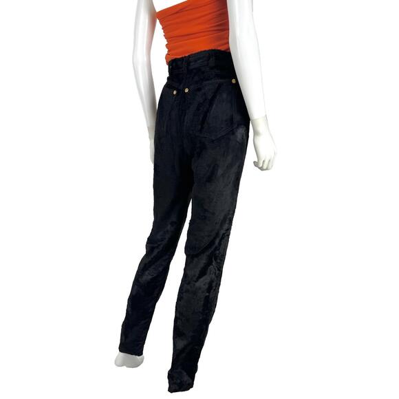 Gianfranco Ferre Black Faux Fur Pants 4 #236100G77B - Picture 3 of 12